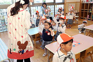 入園1日目の様子です　年少組