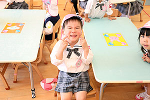 入園1日目の様子です　年少組