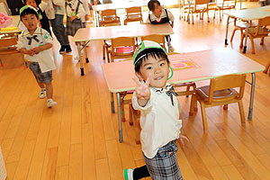 入園1日目の様子です　年少組