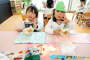 給食おいしかったね　年少組