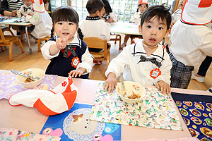 給食おいしかったね　年少組