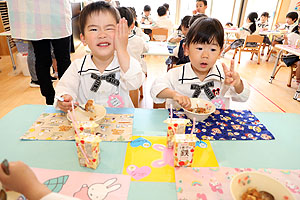 給食おいしかったね　年少組