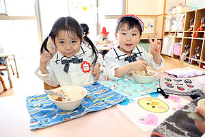 給食おいしかったね　年少組