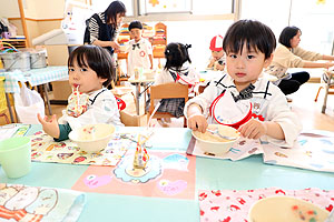 給食おいしかったね　年少組