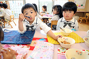 給食おいしかったね　年少組