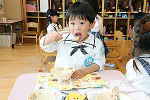 給食おいしかったね　年少組