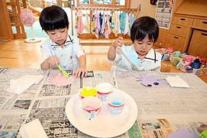 海の生き物の制作　きりん