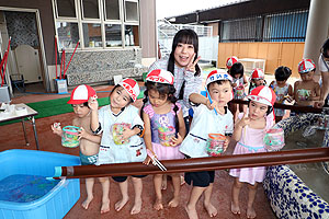 カラフル流しそうめん　楽しかったね！　ぱんだ・りす