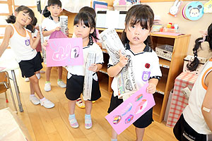 フラッグの制作　すみれ