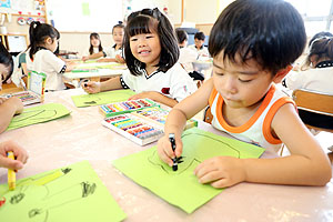 フラッグの制作　たんぽぽ