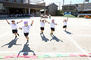 運動会のかけっこ活動　年中組