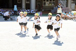 運動会のかけっこ活動　年中組