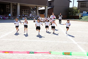 運動会のかけっこ活動　年中組