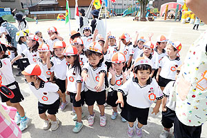 運動会予行が行われました　かけっこ　年少組