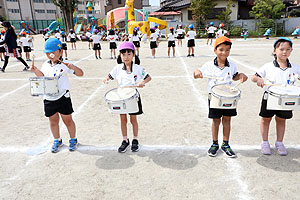 運動会予行が行われました　鼓笛　C・D・E