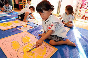 絵画教室がありました　うさぎ・りす・ことり