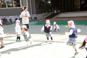 ころがしドッジボール　楽しかったね‼　うさぎ