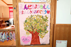 エンゼル幼稚園のお誕生日の制作　D・E・さくら・すみれ・ばら・うさぎ・きりん・こあら・ひまわり