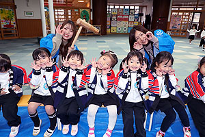 もちつき大会　こあら・ぱんだ・きりん