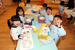もちつき大会　こあら・ぱんだ・きりん