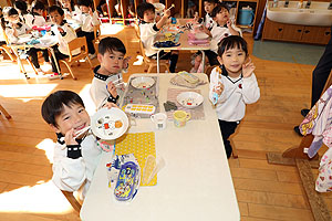 もちつき大会　うさぎ・りす・ことり