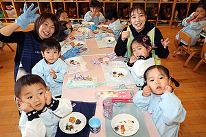 もちつき大会　うさぎ・りす・ことり