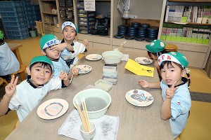 陶芸教室　楽しかったね　年長A・B　