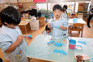 制作活動の様子　ぱんだ