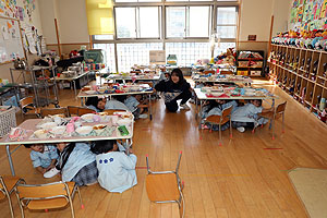 避難訓練が行われました　―地震の場合ー　全園児