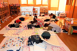 避難訓練が行われました　―地震の場合ー　全園児