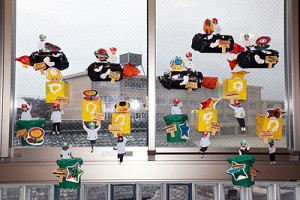 作品展の各クラスの個性あふれる作品　　　年中組