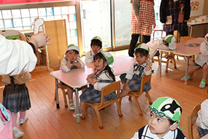 入園1日目の様子です　年少組
