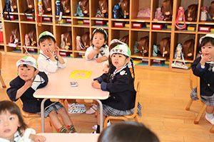 入園1日目の様子です　年少組