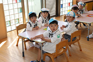 入園1日目の様子です　年少組