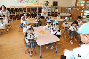 入園1日目の様子です　年少組