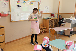 入園1日目の様子です　年少組