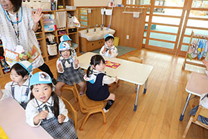入園1日目の様子です　年少組