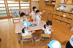 入園1日目の様子です　年少組