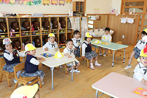 入園1日目の様子です　年少組