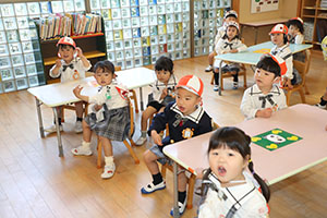 入園1日目の様子です　年少組
