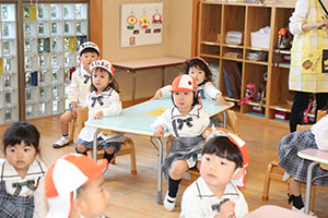 入園1日目の様子です　年少組