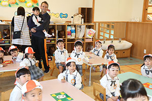 入園1日目の様子です　年少組
