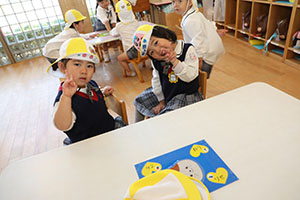 入園1日目の様子です　年少組