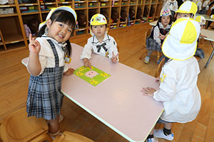 入園1日目の様子です　年少組