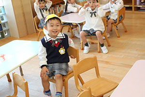 入園1日目の様子です　年少組