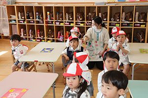 入園1日目の様子です　年少組