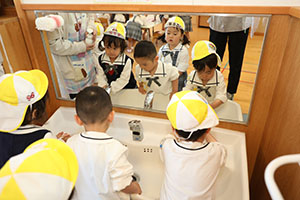 入園1日目の様子です　年少組