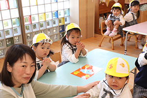 入園1日目の様子です　年少組