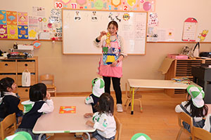 入園1日目の様子です　年少組