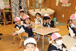 入園2日目の様子です　年少組
